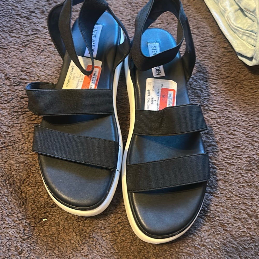 Steve Madden platforms elastic bands